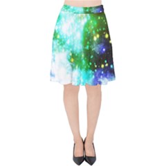 Space Colors Velvet High Waist Skirt by ValentinaDesign