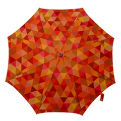 Red Hot Triangle Tile Mosaic Hook Handle Umbrellas (medium) by Nexatart