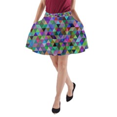 Triangle Tile Mosaic Pattern A-line Pocket Skirt by Nexatart