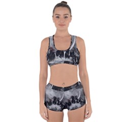 Awesome Wild Black Horses Running In The Night Racerback Boyleg Bikini Set by FantasyWorld7