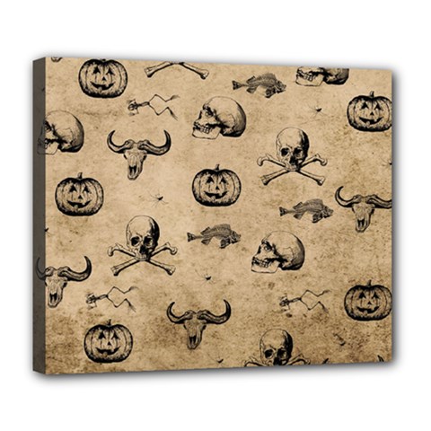 Vintage Halloween Pattern Deluxe Canvas 24  X 20   by Valentinaart
