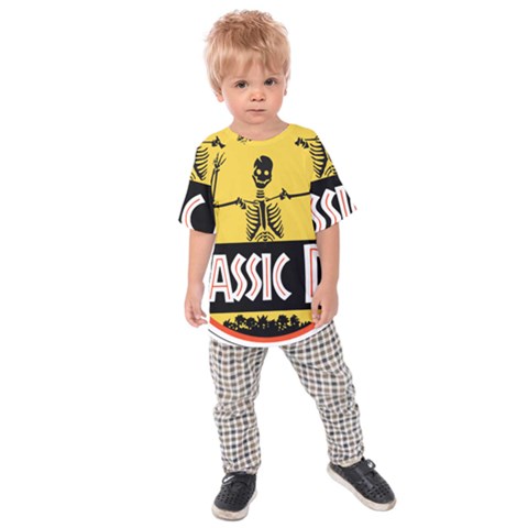 Jurassic Dad Dinosaur Skeleton Funny Birthday Gift Kids Raglan Tee by PodArtist