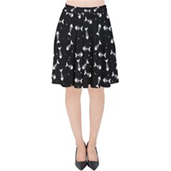 Fish Bones Pattern Velvet High Waist Skirt by Valentinaart