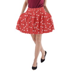 Fish Bones Pattern A-line Pocket Skirt by ValentinaDesign