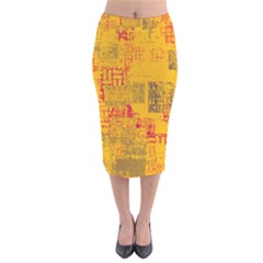 Abstract Art Velvet Midi Pencil Skirt by ValentinaDesign