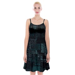 Abstract Art Spaghetti Strap Velvet Dress by ValentinaDesign