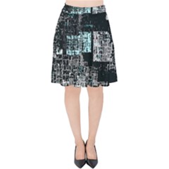 Abstract Art Velvet High Waist Skirt by ValentinaDesign