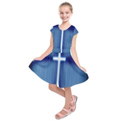 Blue Cross Christian Kids  Short Sleeve Dress by Mariart