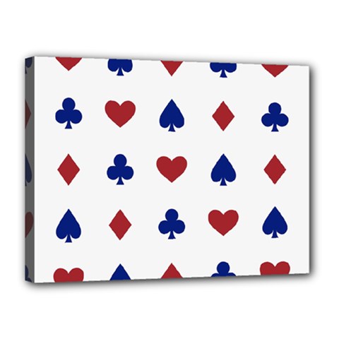 Playing Cards Hearts Diamonds Canvas 16  X 12  by Mariart