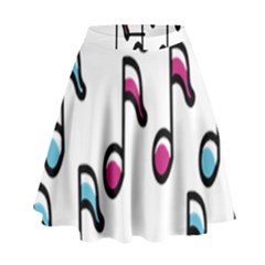 Sound Advice Royalty Free Music Blue Red High Waist Skirt by Mariart