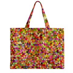 Multicolored Mixcolor Geometric Pattern Zipper Mini Tote Bag by paulaoliveiradesign
