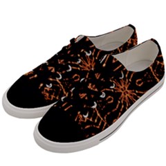 Golden Fire Pattern Polygon Space Men s Low Top Canvas Sneakers by Mariart
