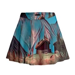 Modern Norway Painting Mini Flare Skirt by NouveauDesign