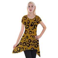 Golden Leopard Short Sleeve Side Drop Tunic by TRENDYcouture