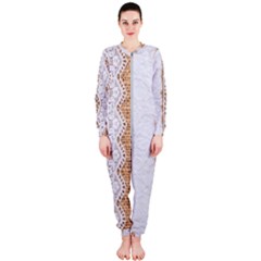 Parchement,lace And Burlap Onepiece Jumpsuit (ladies)  by NouveauDesign