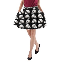 Halloween Skull Pattern A-line Pocket Skirt by ValentinaDesign