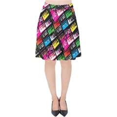 Pattern Colorfulcassettes Icreate Velvet High Waist Skirt by iCreate