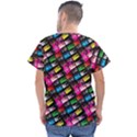 Pattern Colorfulcassettes Icreate Men s V-Neck Scrub Top View2