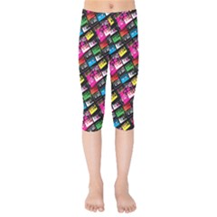 Pattern Colorfulcassettes Icreate Kids  Capri Leggings  by iCreate