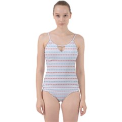 Line Polka Dots Blue Red Sexy Cut Out Top Tankini Set by Mariart