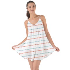Line Polka Dots Blue Red Sexy Love The Sun Cover Up by Mariart