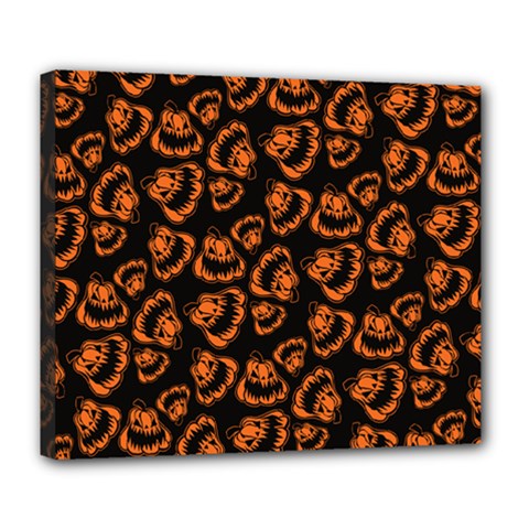 Pattern Halloween Jackolantern Deluxe Canvas 24  X 20   by iCreate