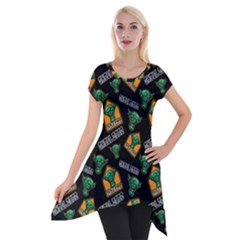 Halloween Ghoul Zone Icreate Short Sleeve Side Drop Tunic by iCreate