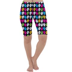Pattern Painted Skulls Icreate Cropped Leggings  by iCreate