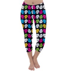 Pattern Painted Skulls Icreate Capri Winter Leggings  by iCreate