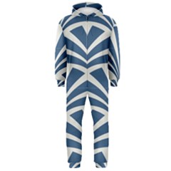 Teal,white,art Deco,pattern Hooded Jumpsuit (men)  by NouveauDesign