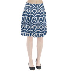 Teal,white,art Deco,pattern Pleated Skirt by NouveauDesign