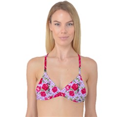Shabby Chic,pink,roses,polka Dots Reversible Tri Bikini Top by NouveauDesign