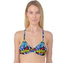 Magic cube abstract art Reversible Tri Bikini Top View3