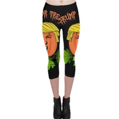 Trump Or Treat  Capri Leggings  by Valentinaart