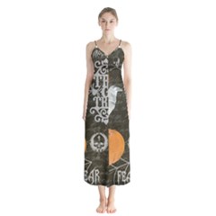 Vintage Halloween Button Up Chiffon Maxi Dress by Valentinaart