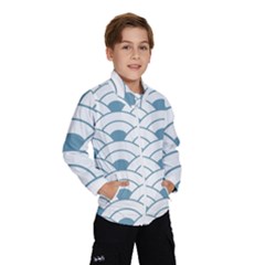 Art Deco,shell Pattern,teal,white Wind Breaker (kids) by NouveauDesign