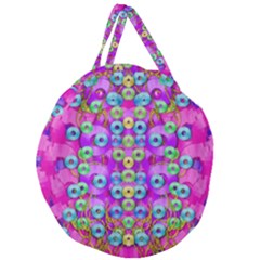 Festive Metal And Gold In Pop Art Giant Round Zipper Tote by pepitasart