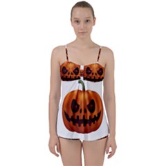 Halloween Pumpkin Babydoll Tankini Set by Valentinaart