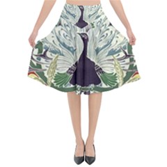 Art Nouveau Peacock Flared Midi Skirt by NouveauDesign