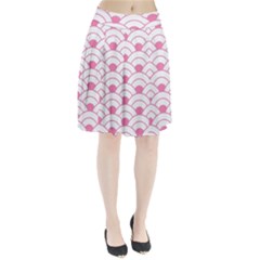 Art Deco Shell Pink White Pleated Skirt by NouveauDesign