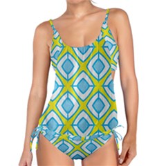 Blue Rhombus Pattern                               Tankini Set by LalyLauraFLM