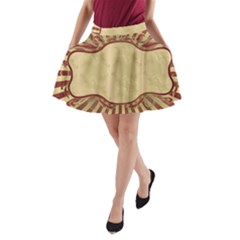 Art Deco Red A-line Pocket Skirt by NouveauDesign