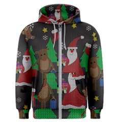 Ugly Christmas Sweater Men s Zipper Hoodie by Valentinaart