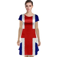 Union Jack Watercolor Drawing Art Cap Sleeve Nightdress by picsaspassion