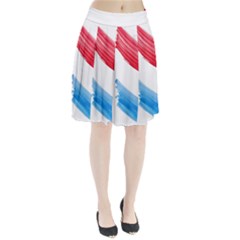 Tricolor Banner Watercolor Painting Art Pleated Skirt by picsaspassion