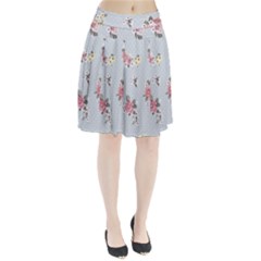 Floral Blue Pleated Skirt by NouveauDesign