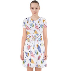 Love Fish Seaworld Swim Blue White Sea Water Cartoons Rainbow Adorable In Chiffon Dress by Mariart