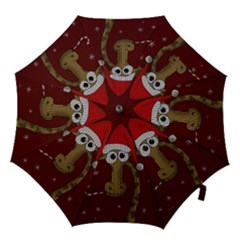 Christmas Giraffe  Hook Handle Umbrellas (medium) by Valentinaart