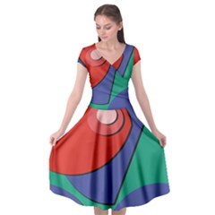 Clipart Portrait Illustration Cap Sleeve Wrap Front Dress by Celenk