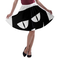 Cat Vector Clipart Figure Animals A-line Skater Skirt by Celenk